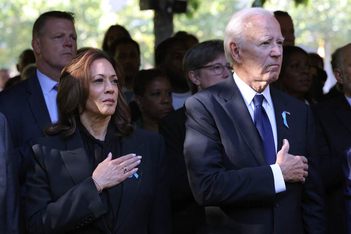Presidente de Estados Unidos, Joe Biden, junto a la vicepresidenta Kamala Harris en conmemoración del 9/11