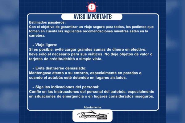 Recomendaciones para un viaje seguro de autobuses regiomontanos