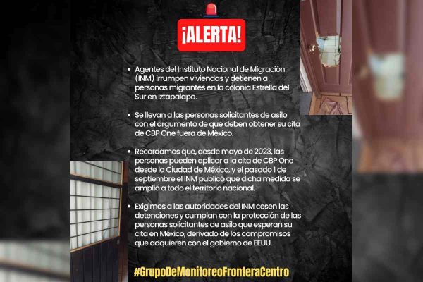 La organización Grupo de Monitoreo Frontera Centro denunció las detenciones arbitrarias | Foto: Tomada de X