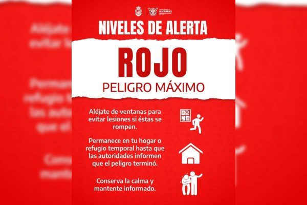 Alerta roja en Guerrero por los remanentes de John | Foto: Gobierno de Guerrero