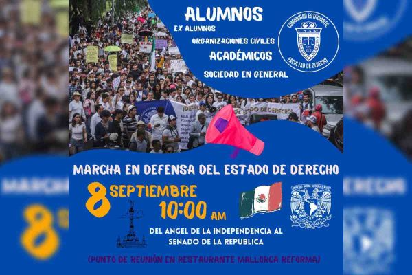 Convocatoria de los estudiantes de Derecho de la UNAM para este domingo. | Foto: Tomada de redes