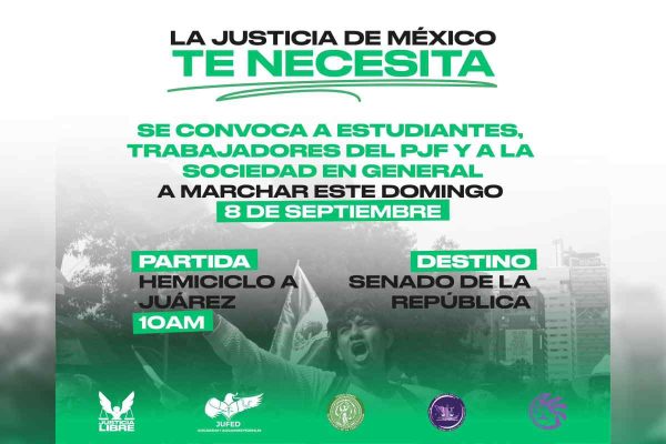Convocatoria de jueces federales a reunirse en el Hemiciclo a Juárez. | Foto: Jufed