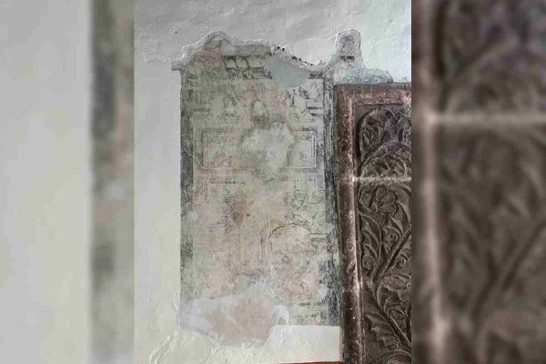 Vestigios de murales en áreas del convento. Foto: Rubén Aguilar.