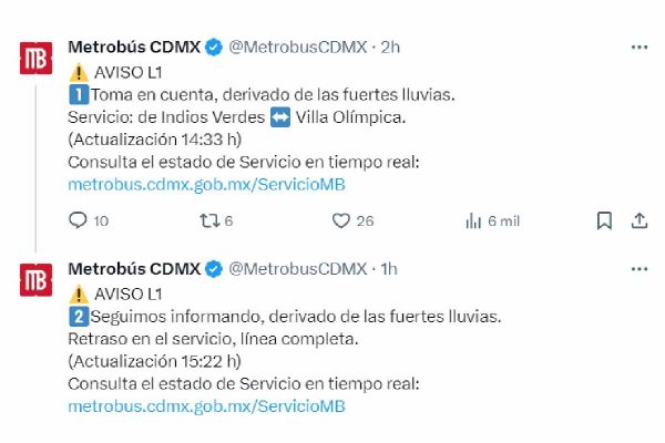 metrobus inundación insurgentes