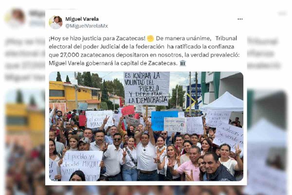 Miguel Varela celebró la decisión del Tribunal Electoral | Foto: Captura de pantalla