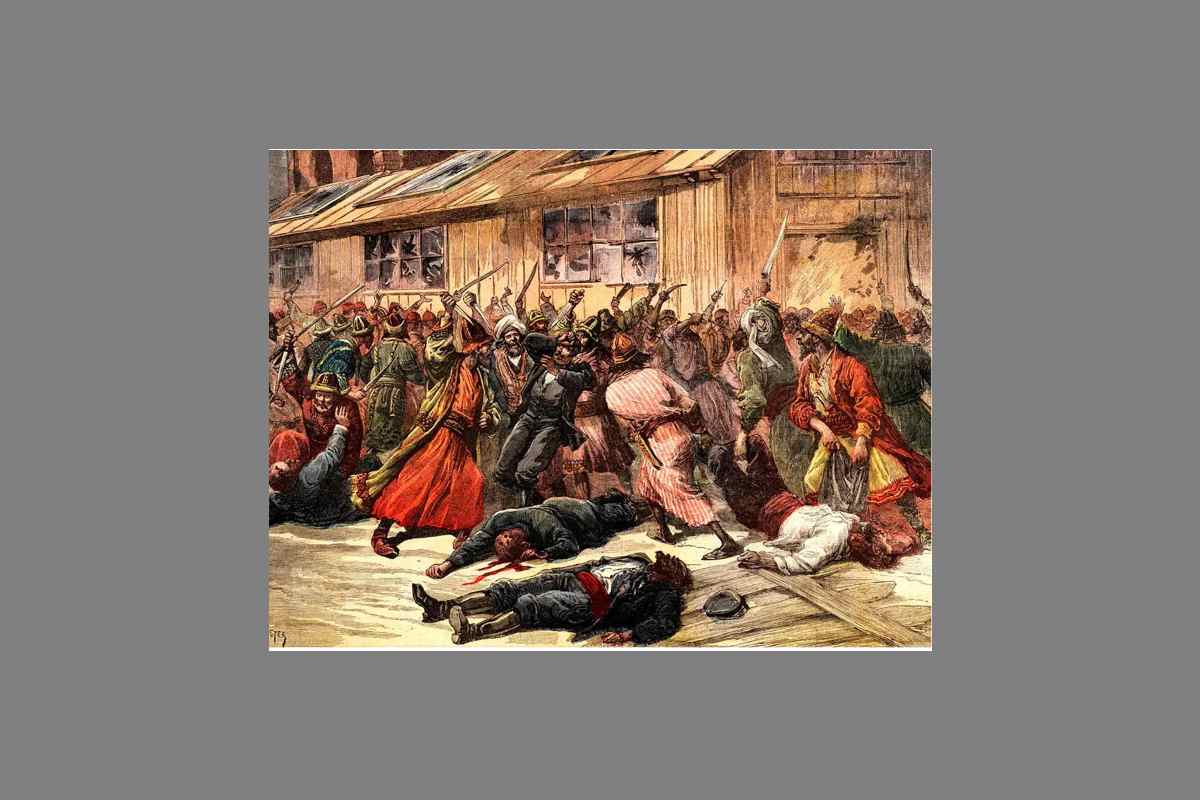 Portada del “Petit Journal” (8/6/1892). En Astracán (Rusia), el cólera provoca daños colaterales: tras un rumor que afirma que los médicos están envenenando a los pacientes, se produce un motín frente al hospital. © Selva/Leemage.