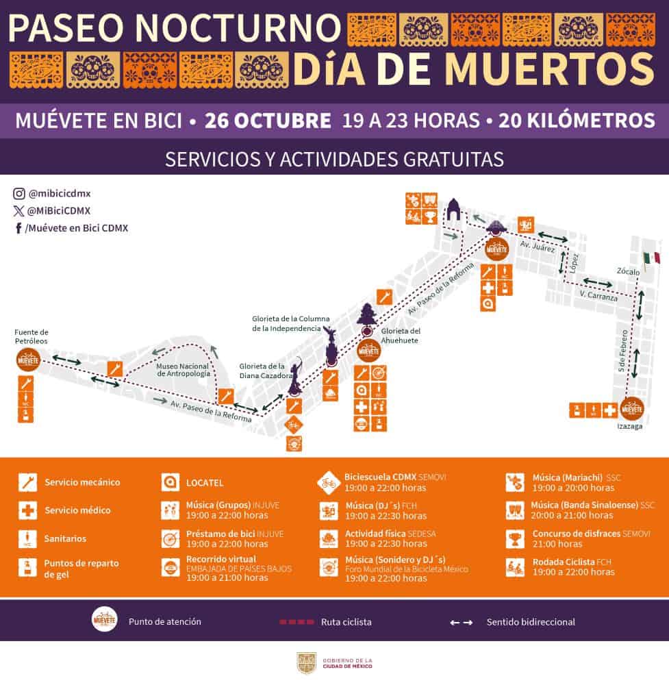 paseo nocturno dia de muertos 2024 ruta