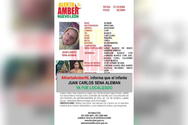 Encuentran a Bebé en Escobedo, Nuevo León