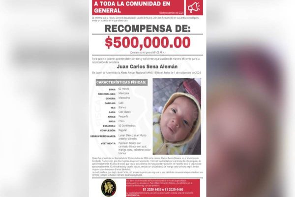 Recompensa por dar información del paradero de Juan Carlos
