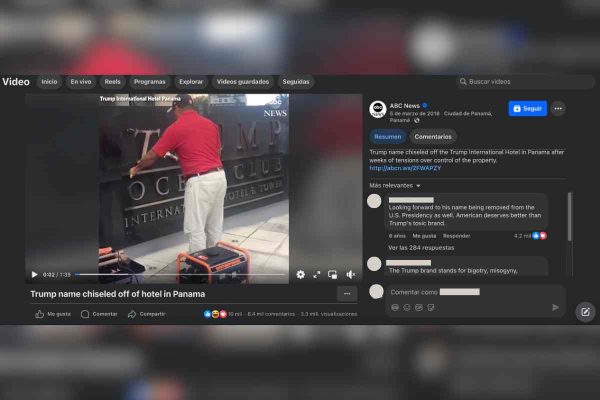 Video donde retiran el nombre de Trump de un hotel de Panamá no es reciente, es de 2018