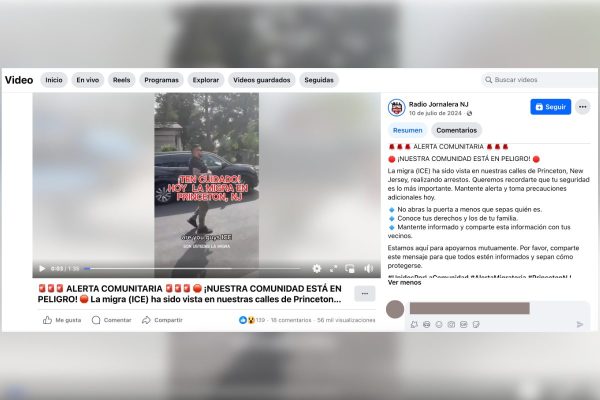 Captura de pantalla del video posteado por la “Radio Jornalera NJ” en Facebook.