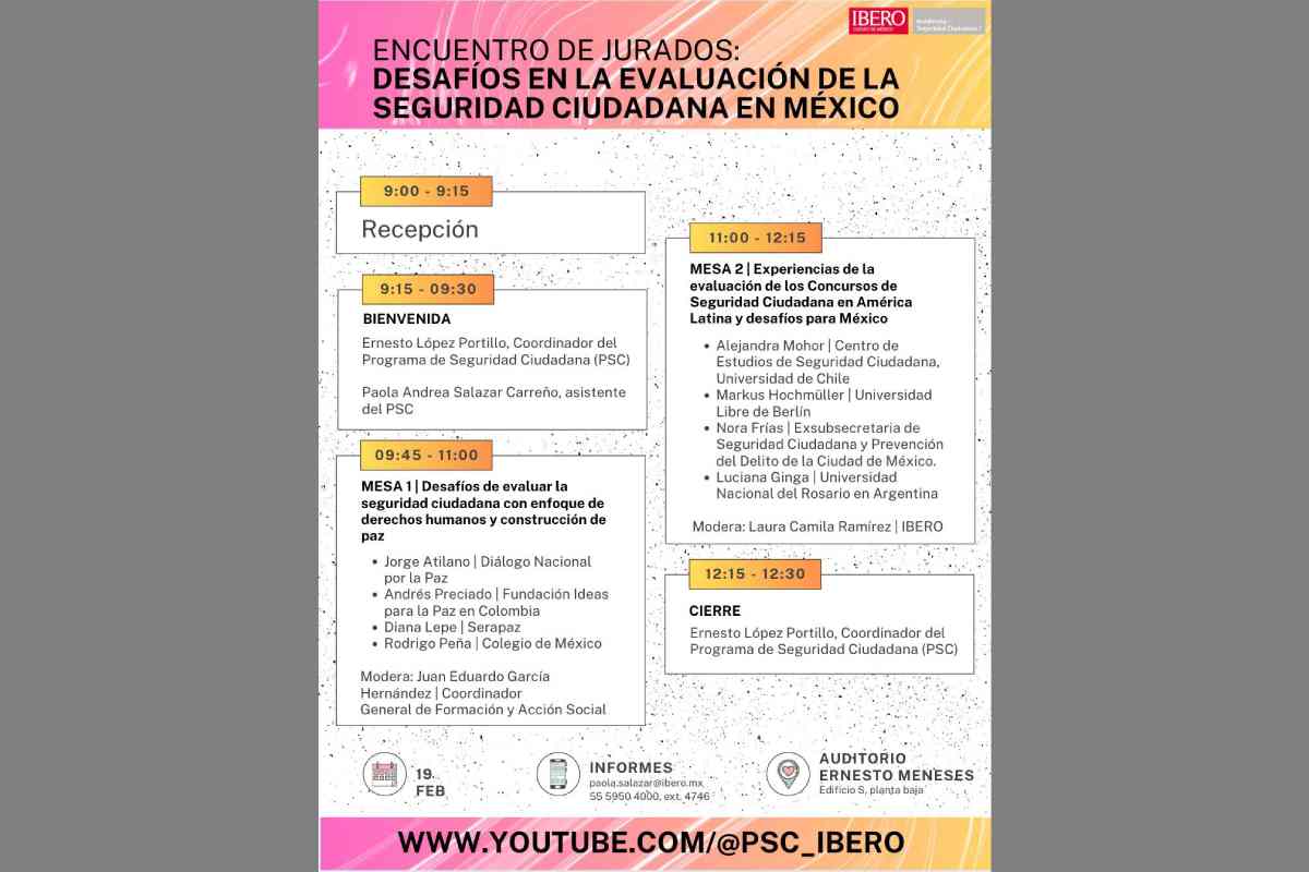 Cartel con la convocatoria al encuentro de jurados en la Ibero CDMX