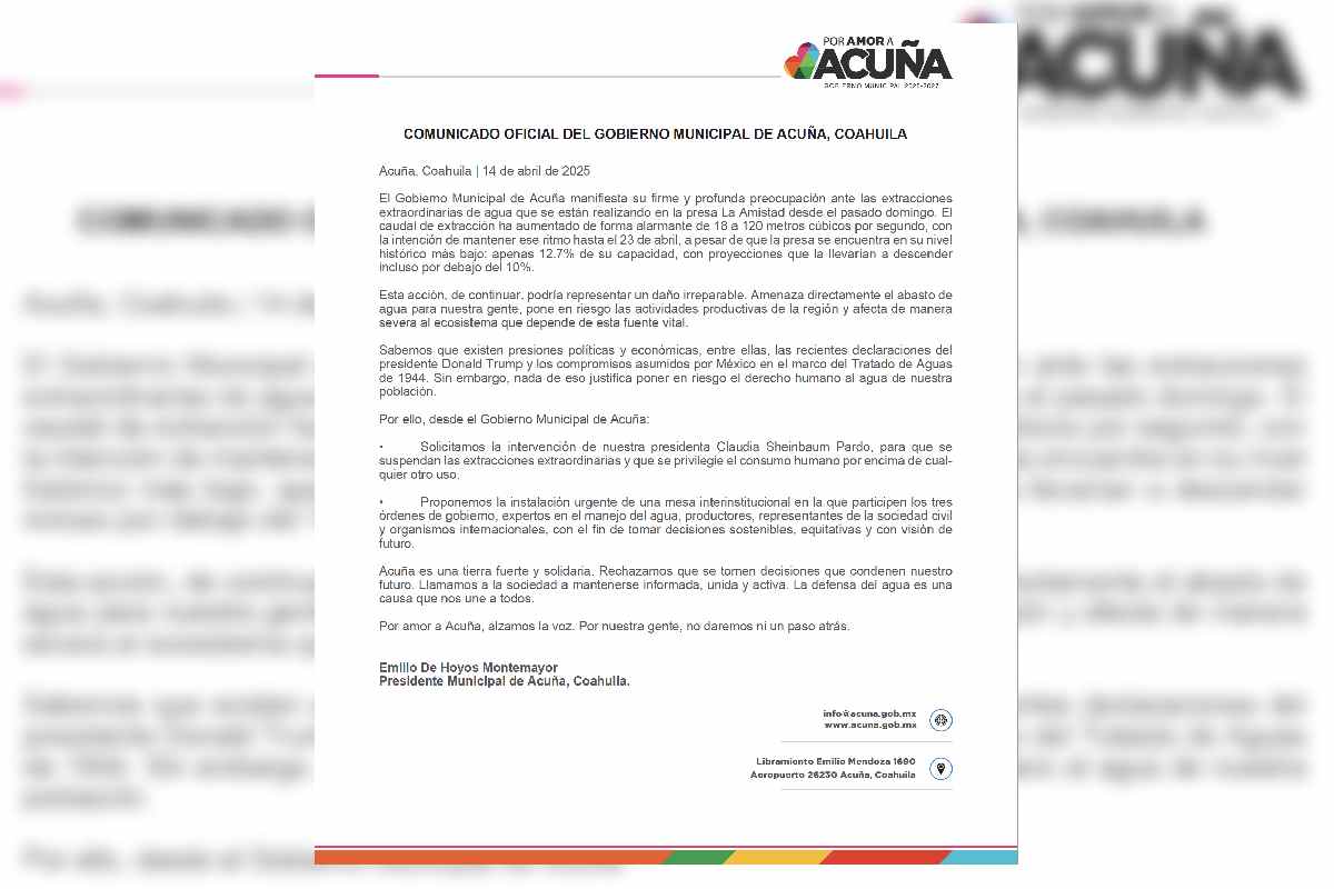 Acuña Coahuila agua