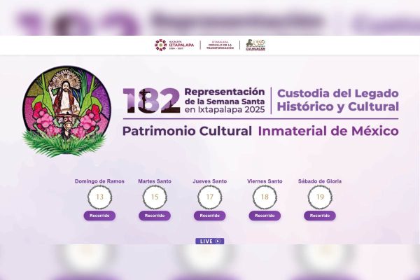 Así se ve el sitio en el que puedes consultar el recorrido, horario y ubicación de la representación de la Pasión de Cristo de Iztapalapa