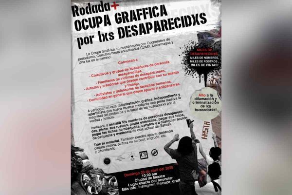 Convocatoria de Rodada y Ocupa gráfica por la segunda Jornada Nacional de Búsqueda en CDMX