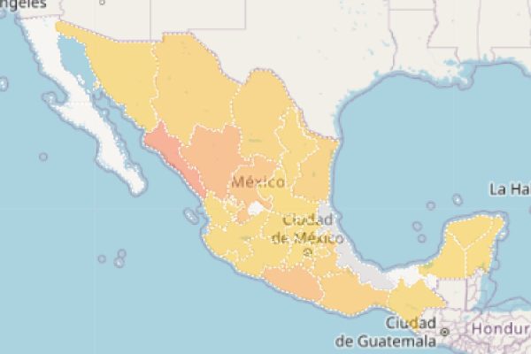 Estados de México en donde hay algún incendio forestal