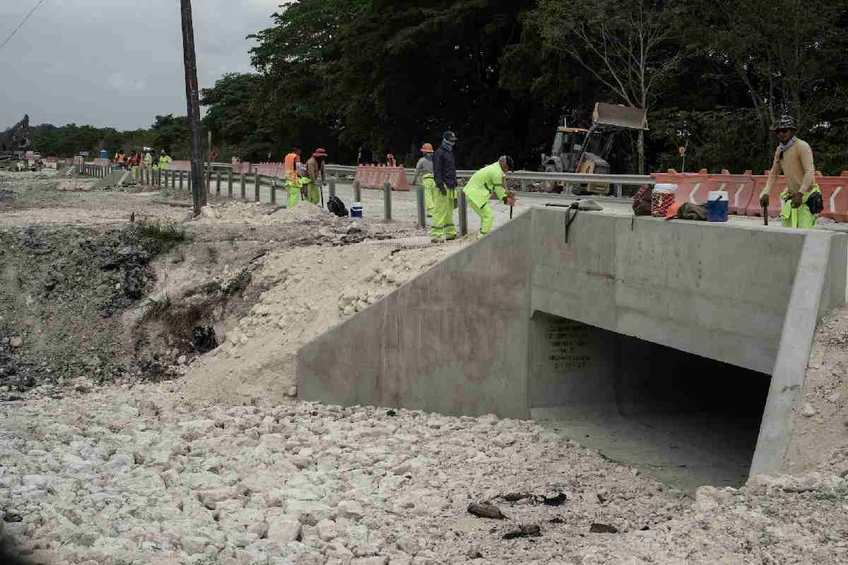 Infraestructura hidráulica y de paso de fauna en la Carretera Escárcega-Chetumal.