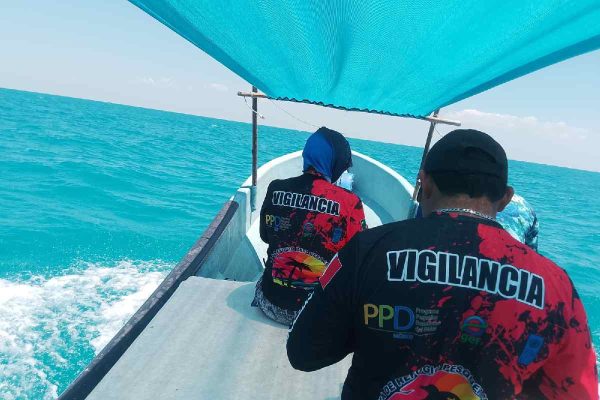 Recorrido de vigilancia en la zona del refugio pesquero de Celestún, Yucatán