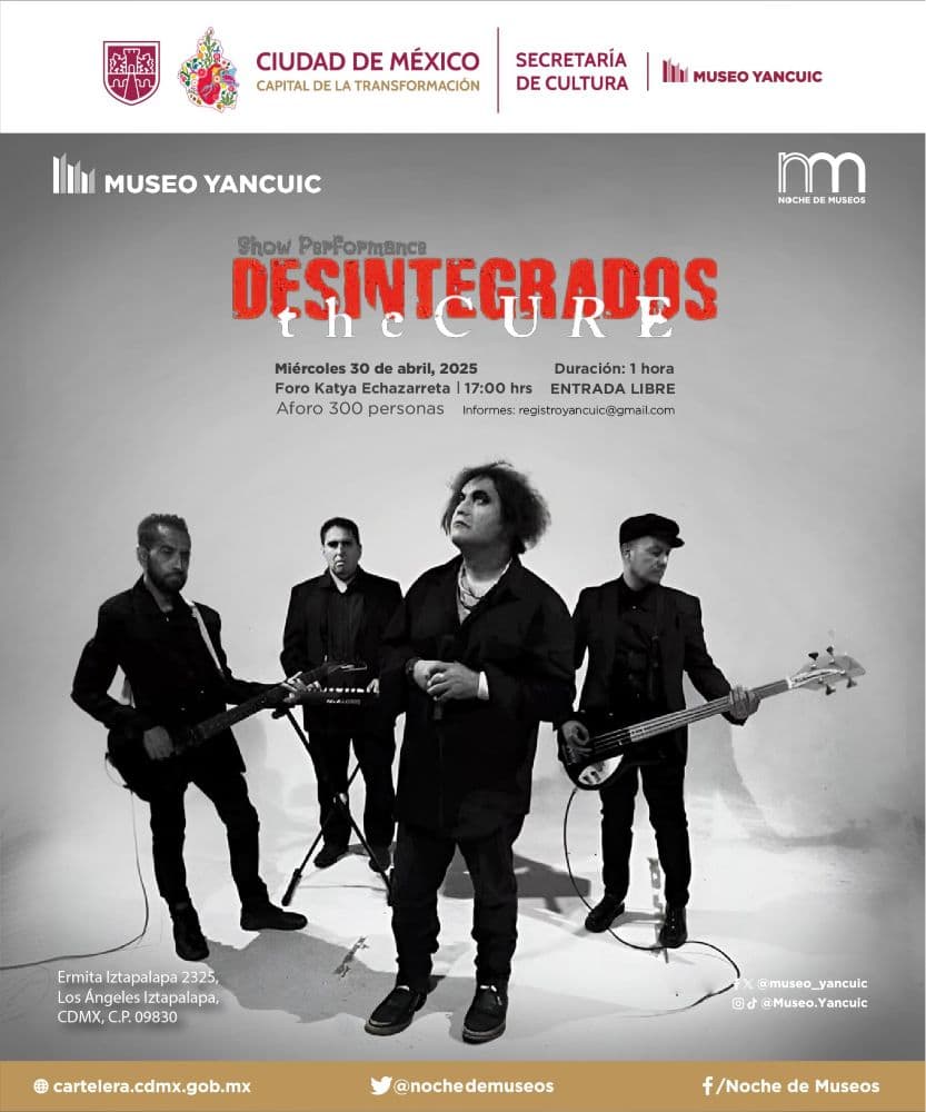 tributo a the cure noche de museos abril 2025