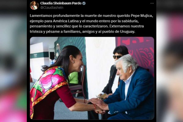 Claudia Sheinbaum lamenta la muerte de José Mujica