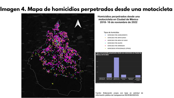 Mapa de homicidios perpetrados desde una motocicleta