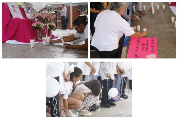 Parte del homenaje por las dos menores asesinadas en Culiacán, Sinaloa