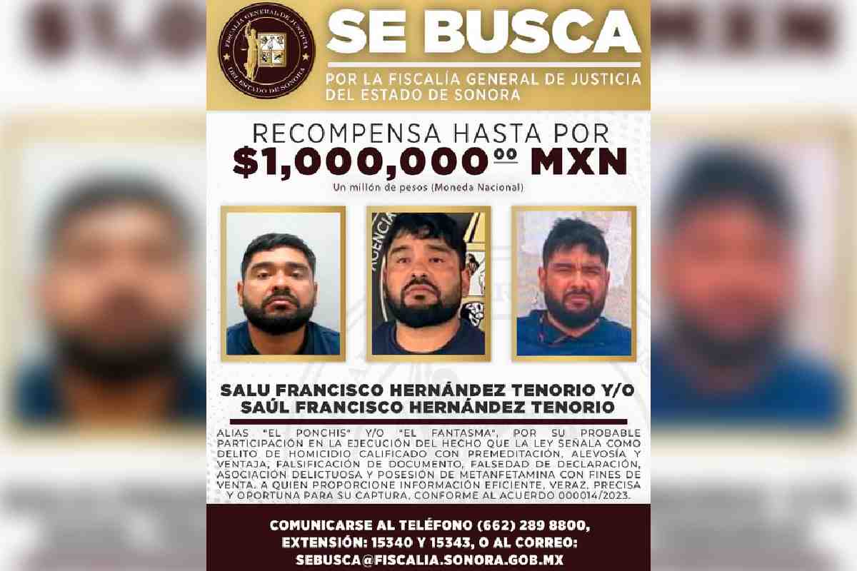 Recompensa un millón pesos por El Ponchis