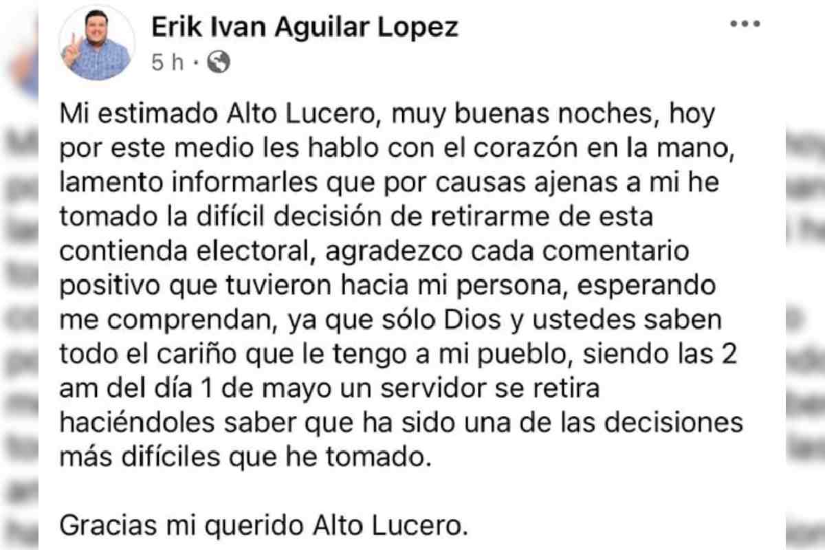 renuncia Erik Aguilar