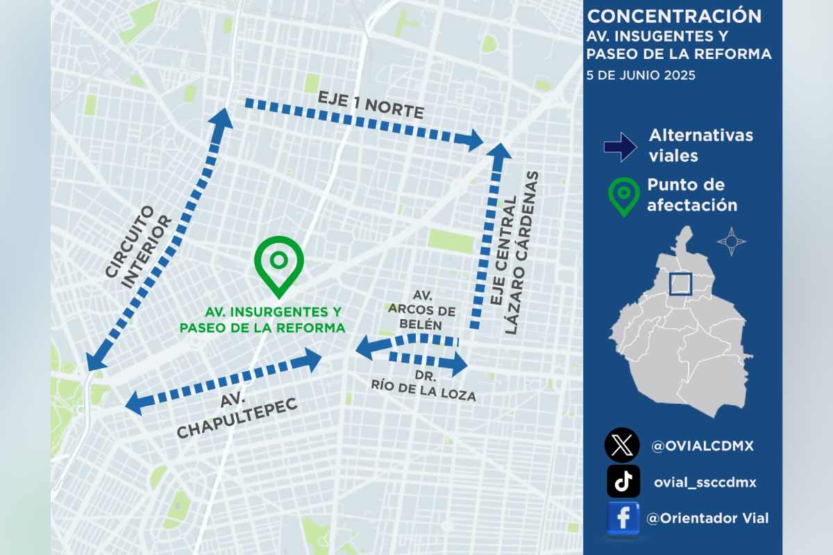 Alternativas viales por plantón de normalistas de Chiapas