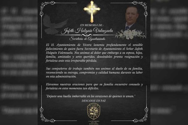 Asesinan al secretario del ayuntamiento de Yécora, Sonora, al exterior de su domicilio