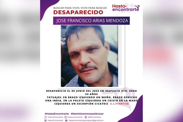 Ficha de búsqueda de José Francisco Arias Mendoza, conocido como Don Panchito