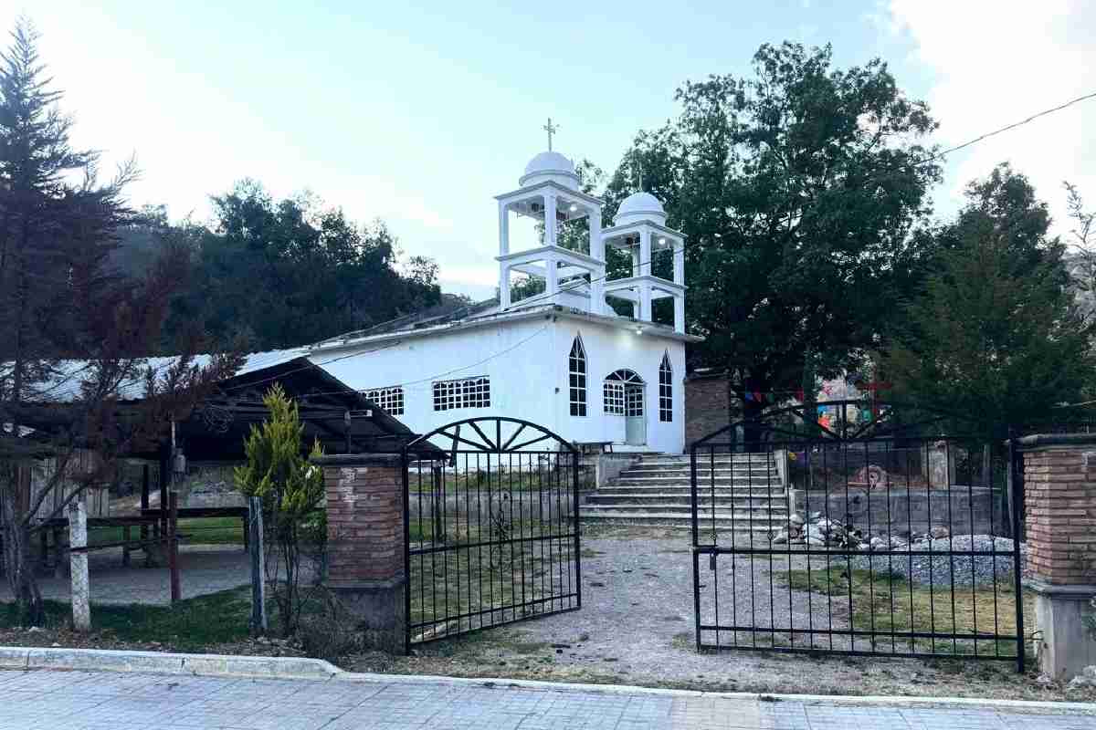 La pequeña parroquia del pueblo de Xocomanatlán.