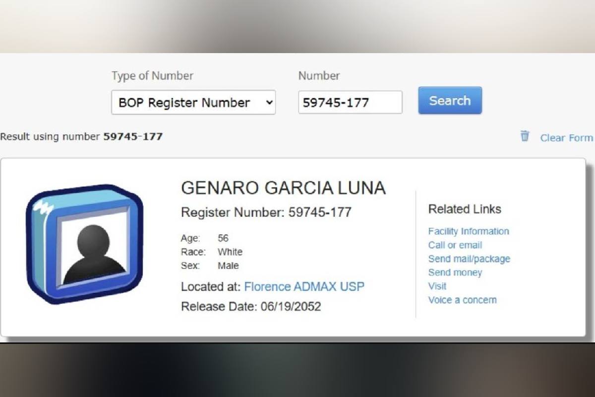 Trasladan a García Luna a la prisión ADX Florence, penal de alta seguridad, donde está “El Chapo”