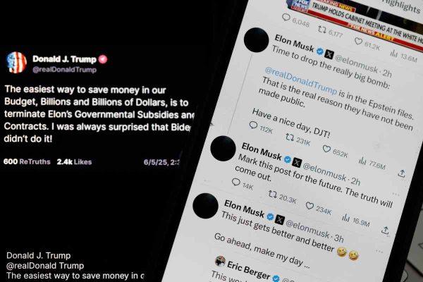 Publicación en X de Elon Musk contra Donald Trump. Foto: AFP