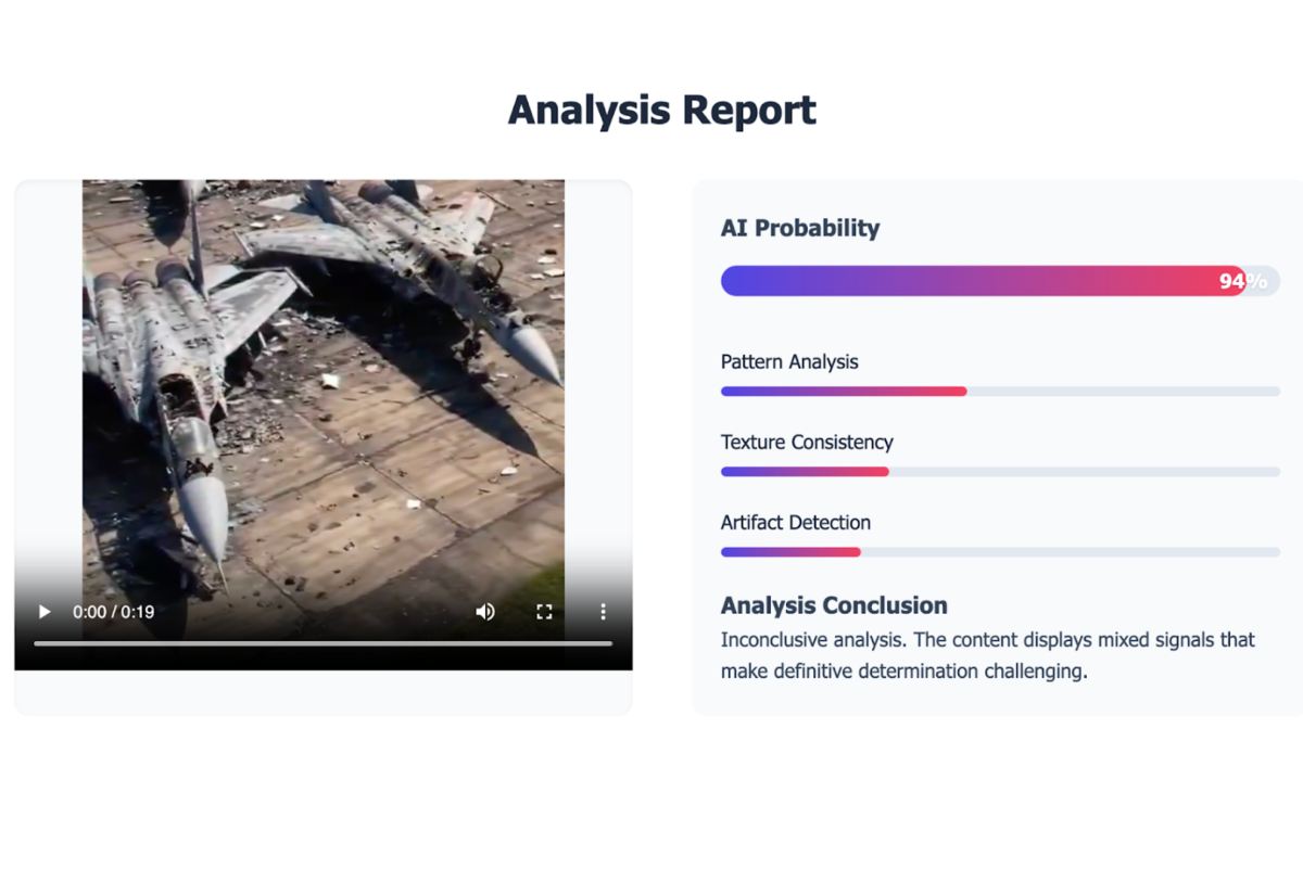 Circula en redes sociales un video hecho con IA, pero usuarios aseguran que es de la reciente destrucción de aviones en territorio ruso.
