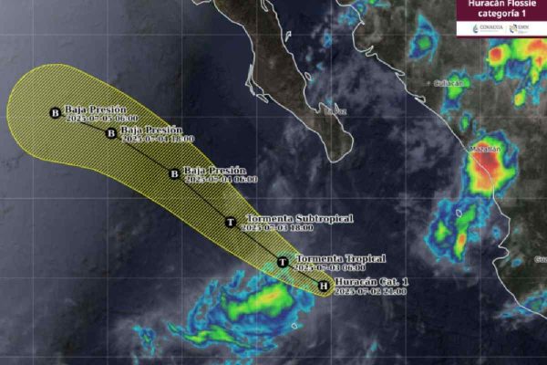 Huracán Flossie, posible trayectoria