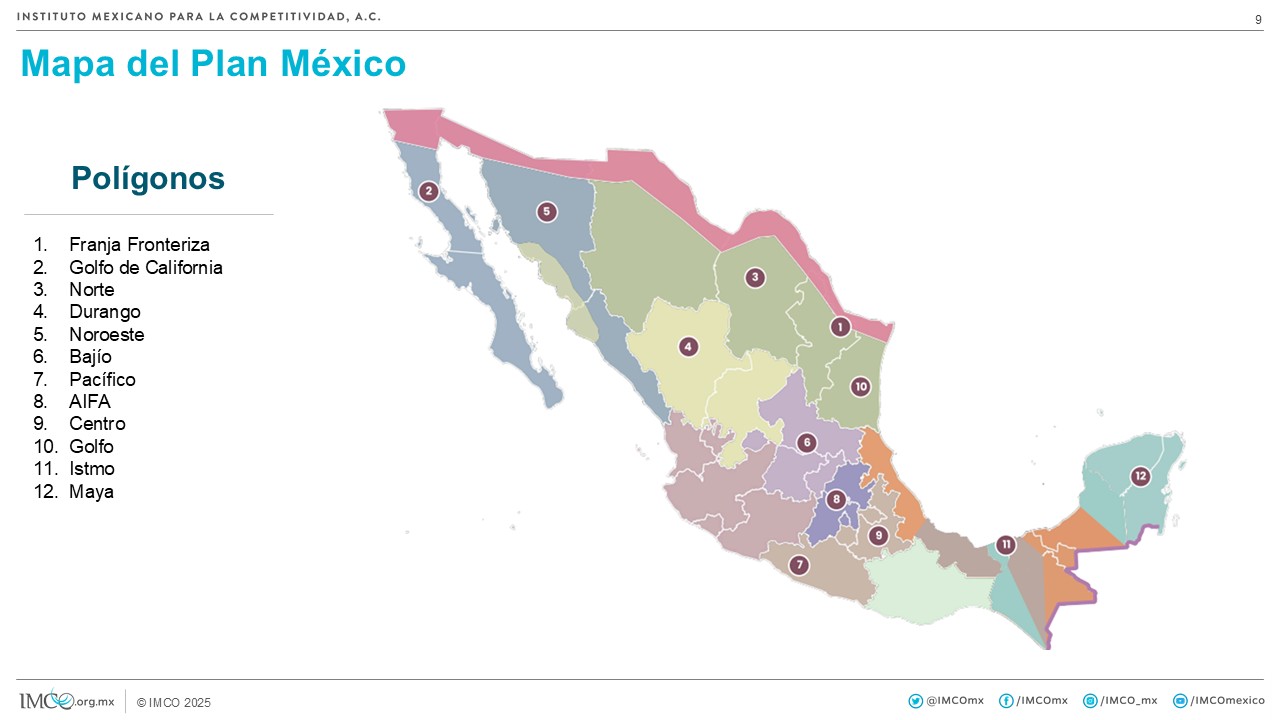Mapa del Plan México.
