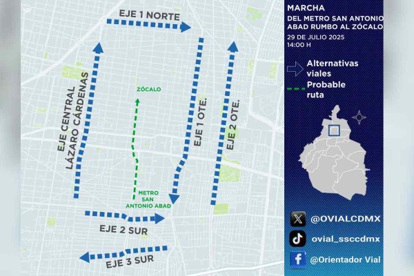 Marcha Transportistas cdmx ruta y vías alternas