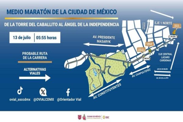 Medio Maratón de la CDMX 2025: ruta, alternativas viales y lo que debes de saber
