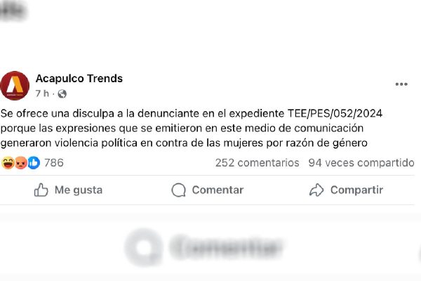 Periodista debe disculparse por 15 días con alcaldesa de Acapulco por violencia política de género; acusa censura