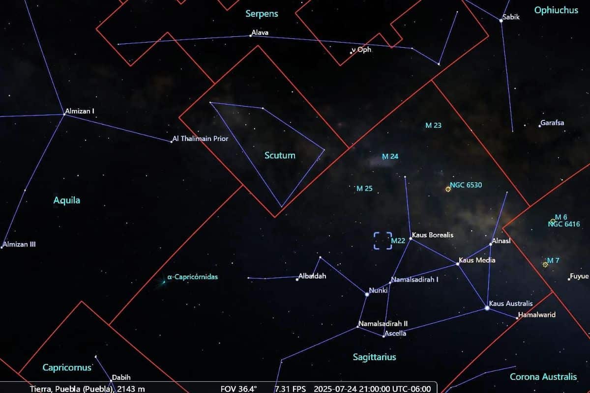 cúmulo globular M 22 julio 2025