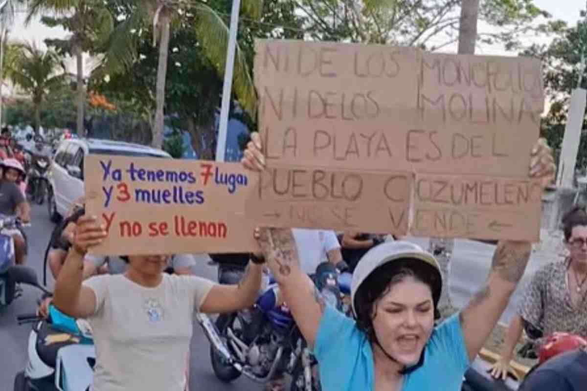 cuarto muelle cozumel cruceros semarnat protestas arrecife