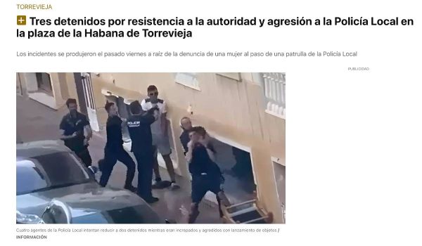 Este video de policías deteniendo a par de jóvenes no fue grabado en Torre Pacheco; es de Alicante 