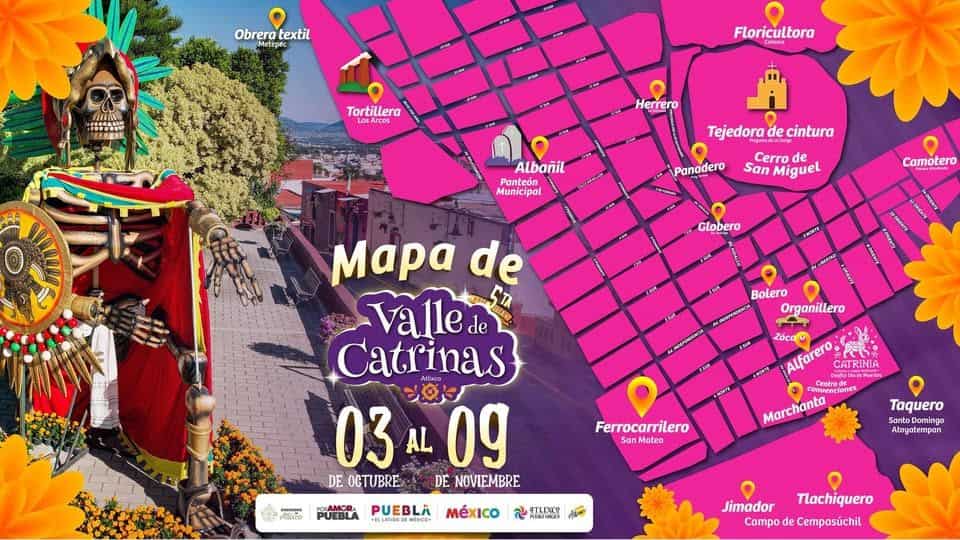 mapa valle de catrinas 2025 atlixco