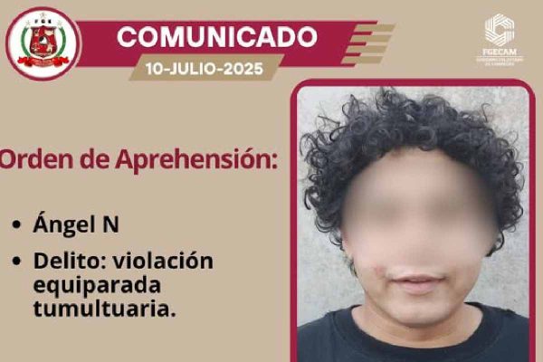 detención de Angel "N", violación grupal Campeche