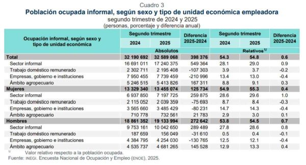 Captura de pantalla ENOE segundo trimestre de 2025