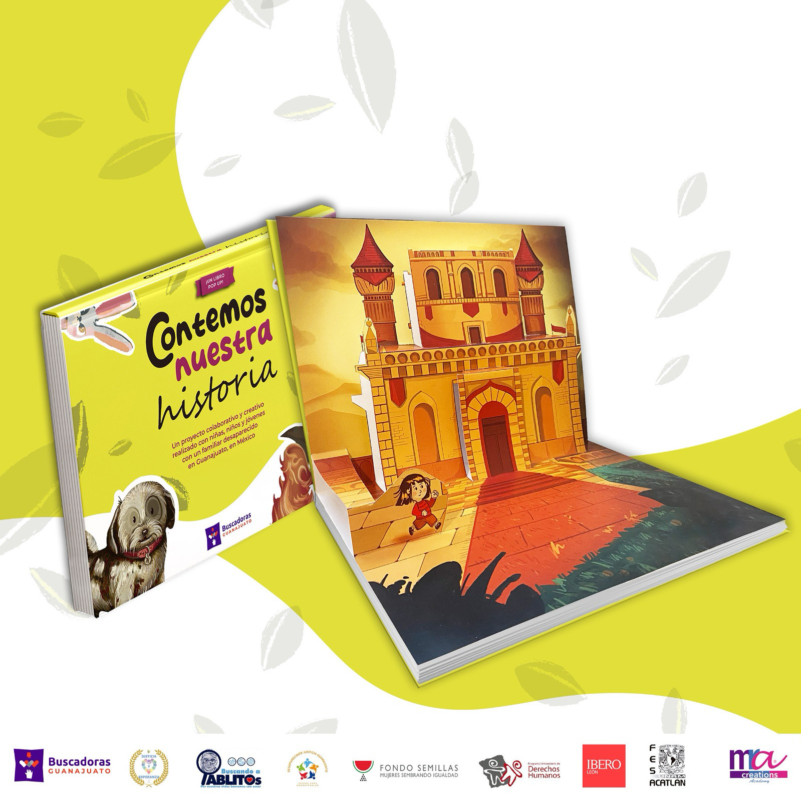 Portada del libro pop up Contemos nuestra historia, producido en los talleres de teatro y cuento en Guanajuato.