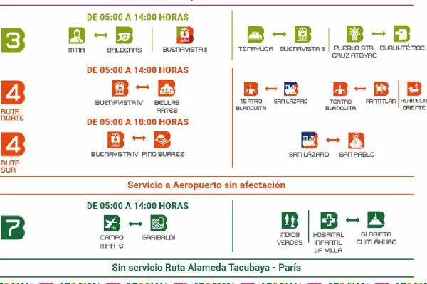 Modificación de servicio Metrobús por Maratón CDMX 2