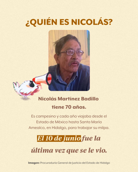 Nicolás desapareció en Hidalgo