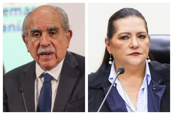Pablo Gómez, titular de la comisión para la reforma electoral, y Guadalupe Taddei, presidenta del INE